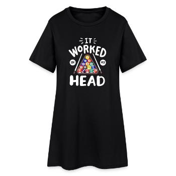 Poolbillardspieler Billard - Frauen T-Shirt-Kleid - Schwarz - Vorne