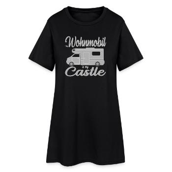 Aire de camping-car Kampmobil pour les aventuriers - Robe T-shirt Femme - noir - Devant
