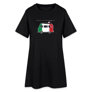 ItalienCamper - Frauen T-Shirt-Kleid - Schwarz - Vorne