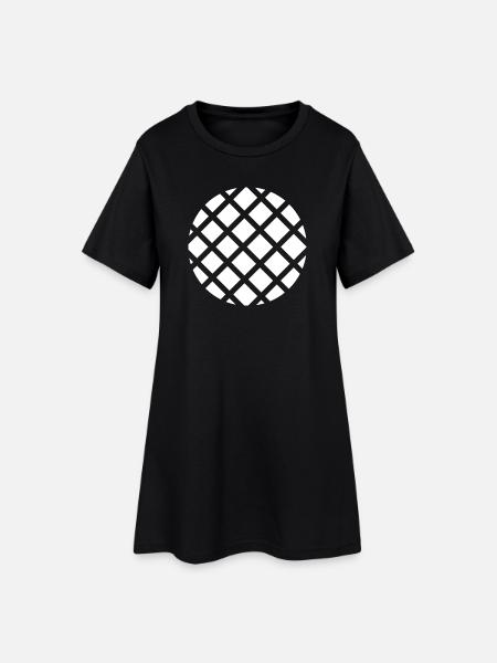 grille circulaire - Robe T-shirt Femme - noir
