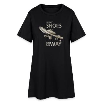 Planche à roulettes, Planche à roulettes - Robe T-shirt Femme - noir - Devant