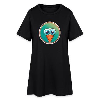 Bird head, funny, fun and green - Women’s T-Shirt Dress - black - Front