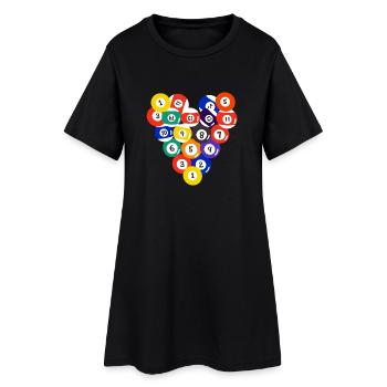 Pool Billardkugeln - Frauen T-Shirt-Kleid - Schwarz - Vorne