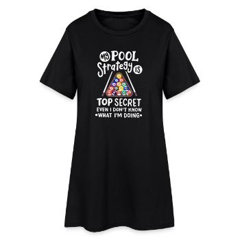 Billardspieler Billard - Frauen T-Shirt-Kleid - Schwarz - Vorne