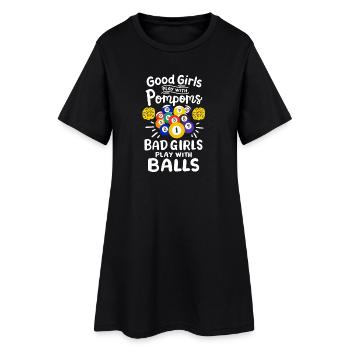 Pool Billard Spieler Mädchen - Frauen T-Shirt-Kleid - Schwarz - Vorne