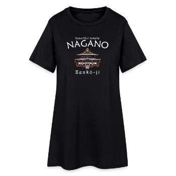 Nagano, Japon, Temple Zenko-ji, dessin à la main - Robe T-shirt Femme - noir - Devant