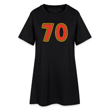 70. 70 JAHRE. 70-JÄHRIGES JUBILÄUM. 70-JÄHRIGES JUBILÄUM. - Frauen T-Shirt-Kleid - Schwarz - Vorne