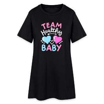 Team Gesund Baby-Geschlechts-Enthüllungsparty - Frauen T-Shirt-Kleid - Schwarz - Vorne