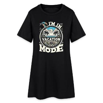 Ich bin im Urlaubsmodus Vacation mode - Frauen T-Shirt-Kleid - Schwarz - Vorne