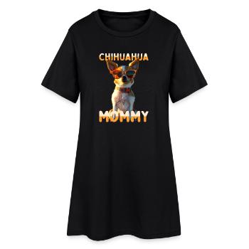 Chihuahua Maman Maman Mère Fête des Mères Chihuahuas - Robe T-shirt Femme - noir - Devant
