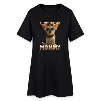 Chihuahua Maman Maman Mère Fête des Mères Chihuahuas - Robe T-shirt Femme - noir - Devant