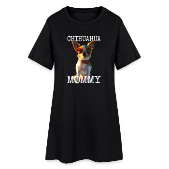 Chihuahua Maman Maman Mère Fête des Mères Chihuahuas - Robe T-shirt Femme - noir - Devant
