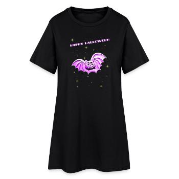 Fledermaus für Halloween - Frauen T-Shirt-Kleid - Schwarz - Vorne