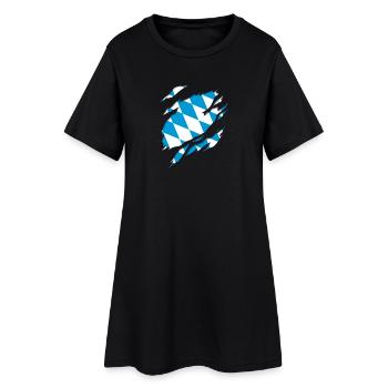 Drapeau et armoiries de la Bavière, effet de déchirure 3D. - Robe T-shirt Femme - noir - Devant