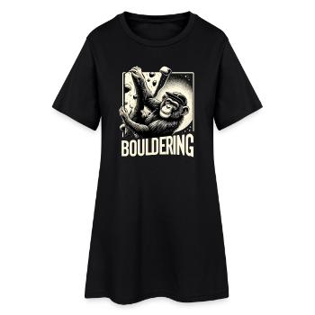 Bouldern Schimpanse Klettern Geschenk - Frauen T-Shirt-Kleid - Schwarz - Vorne