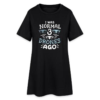 Drohnenpilot Drohnenbediener - Frauen T-Shirt-Kleid - Schwarz - Vorne