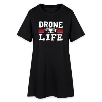 Drohnenpilot RC FPV Quadrocopter - Frauen T-Shirt-Kleid - Schwarz - Vorne