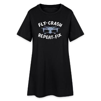 Drohne Pilot Quadrocopter UAV - Frauen T-Shirt-Kleid - Schwarz - Vorne