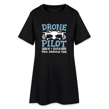 Drohnenpilot Drohne - Frauen T-Shirt-Kleid - Schwarz - Vorne