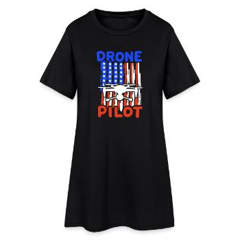 Drohnenpilot Drohne - Frauen T-Shirt-Kleid - Schwarz - Vorne