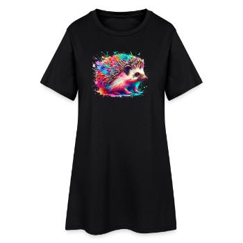 Hérisson - Robe T-shirt Femme - noir - Devant