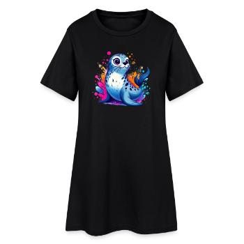 Siegel - Frauen T-Shirt-Kleid - Schwarz - Vorne