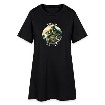 Design de l'île de Corfou en Grèce - Robe T-shirt Femme - noir - Devant