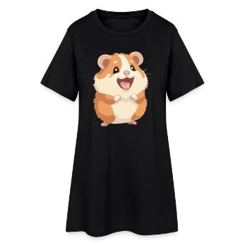 Hamster - Frauen T-Shirt-Kleid - Schwarz - Vorne