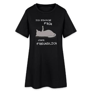 Je me lève tôt ou amical - Robe T-shirt Femme - noir - Devant