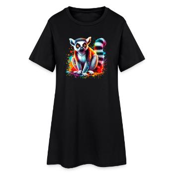Lémurien - Robe T-shirt Femme - noir - Devant
