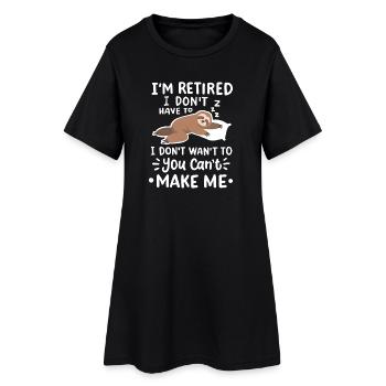 Faultier im Ruhestand Rente - Frauen T-Shirt-Kleid - Schwarz - Vorne