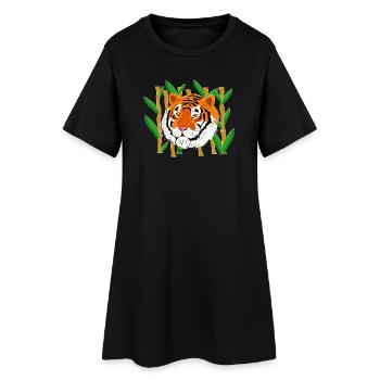 Tiger's Head - Women’s T-Shirt Dress - black - Front