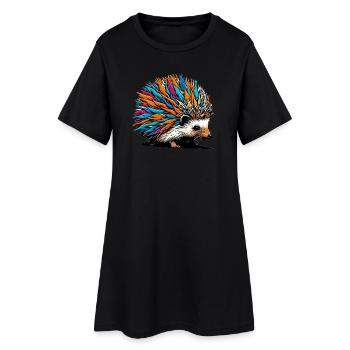 Hérisson - Robe T-shirt Femme - noir - Devant