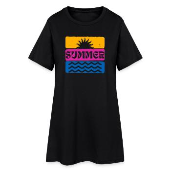 Summer - Women’s T-Shirt Dress - black - Front