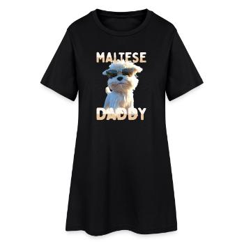 Maltais Papa Papa Fête des Pères Papa Mignon Maltais - Robe T-shirt Femme - noir - Devant