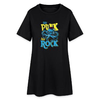 50% Punk 50% Rock - Frauen T-Shirt-Kleid - Schwarz - Vorne