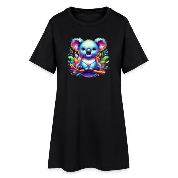 Koala - Robe T-shirt Femme - noir - Devant