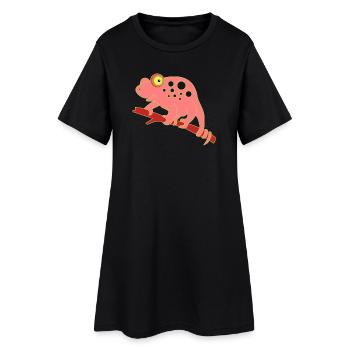 Animal caméléon - Robe T-shirt Femme - noir - Devant