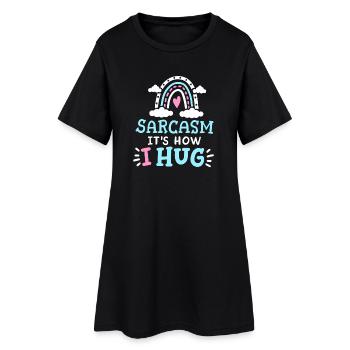Sarkasmus Sarkastisch - Frauen T-Shirt-Kleid - Schwarz - Vorne