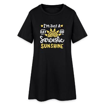 Sarkastischer Humor Sarkasmus - Frauen T-Shirt-Kleid - Schwarz - Vorne