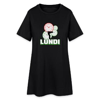 Montag - Frauen T-Shirt-Kleid - Schwarz - Vorne
