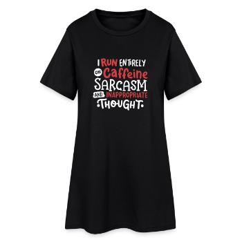 Sarkasmus Koffein sarkastisch - Frauen T-Shirt-Kleid - Schwarz - Vorne