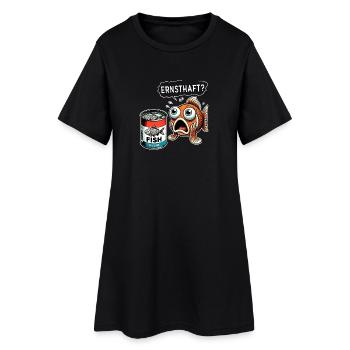 Design amusant de poisson en conserve - Robe T-shirt Femme - noir - Devant