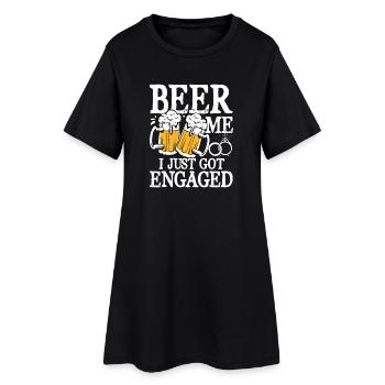 Beer me i just got engaged - Frauen T-Shirt-Kleid - Schwarz - Vorne