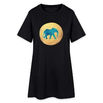 Cercle de Yoga Éléphant Luxe Yogi Inde Méditation om - Robe T-shirt Femme - noir - Devant