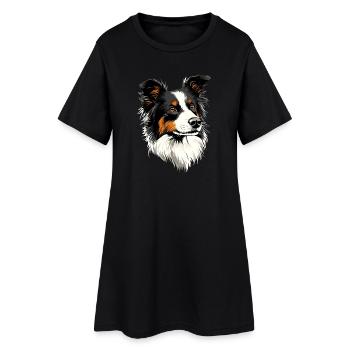 border collie chien amoureux chiot mignons collies - Robe T-shirt Femme - noir - Devant