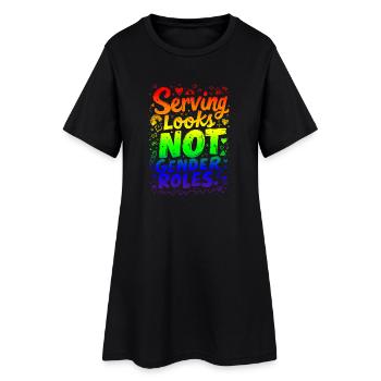 SERVIR L’APPARENCE, PAS LES RÔLES DE GENRE - Robe T-shirt Femme - noir - Devant