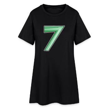 Motif sept numéro 7 - Robe T-shirt Femme - noir - Devant