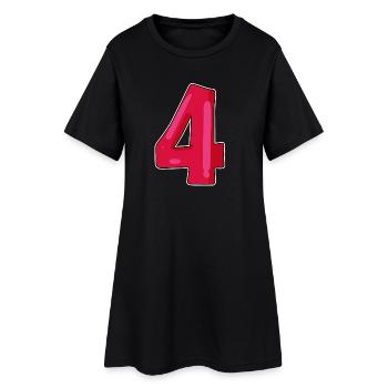 Numéro Numéro Quatre 4 - Robe T-shirt Femme - noir - Devant