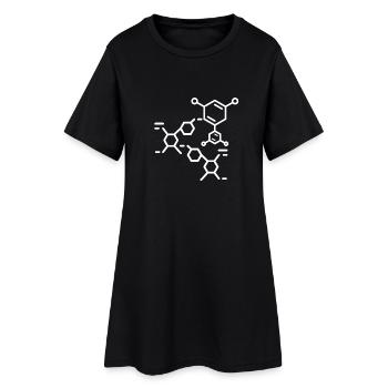 Motif de maillage moléculaire - Robe T-shirt Femme - noir - Devant
